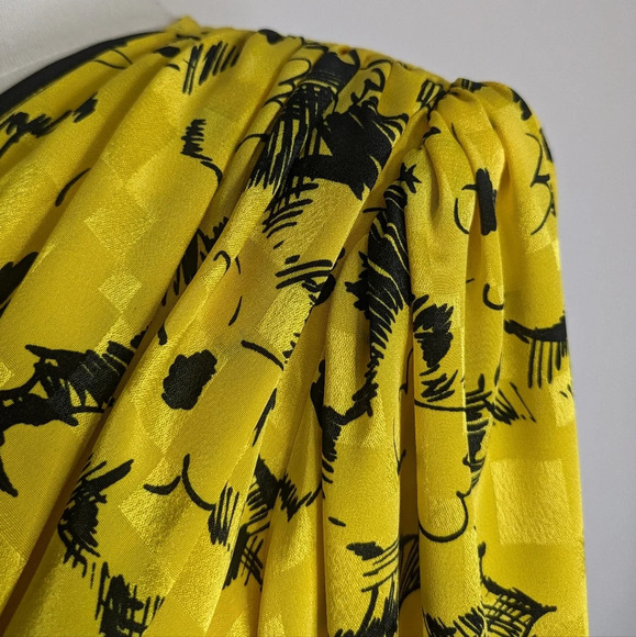 Maison Missy House 70s Peplum Maxi Dress Yellow Vneck Long Sleeve Size S/M - Picture 8 of 17